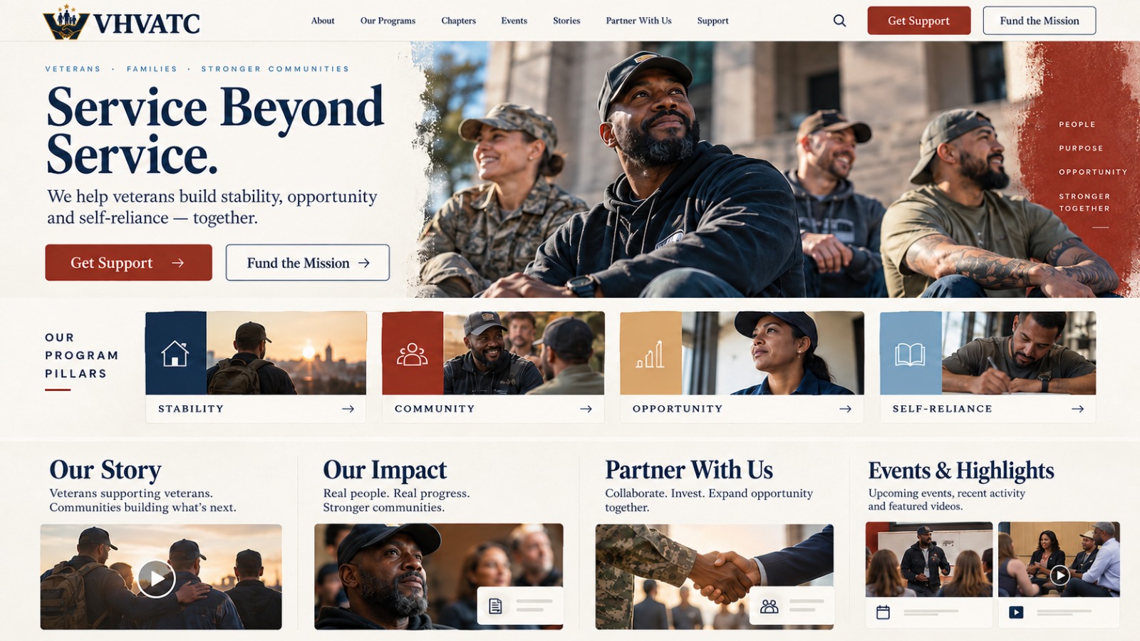 Approved VHVATC homepage hero direction
